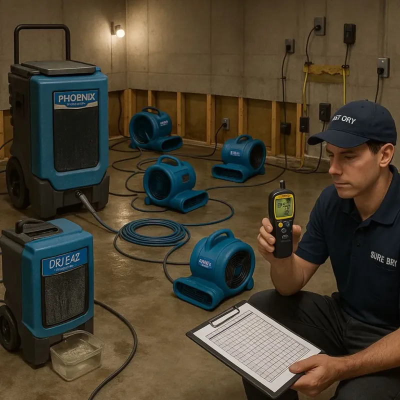 Structural Drying and Dehumidification process in New Matamoras, OH